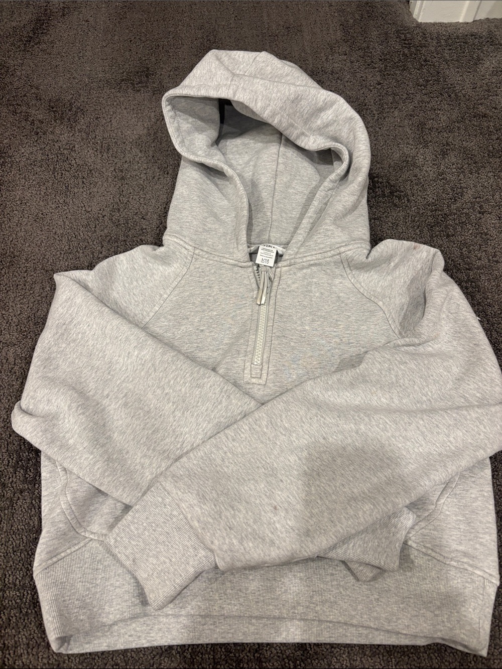 Athleta Light Gray Half-Zip Hoodie